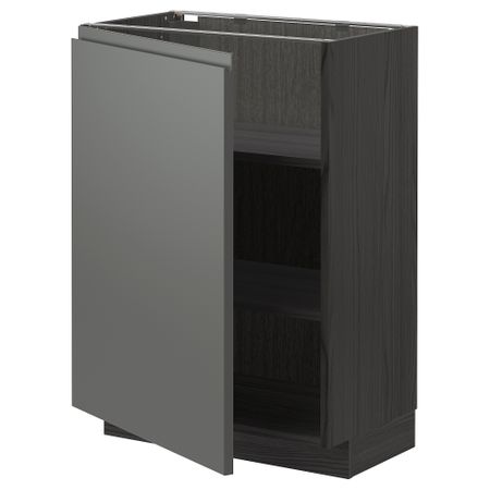 Напольный шкаф с полками, черный, Voxtorp темно-серый, 60x37 см IKEA METOD МЕТОД 194.571.98