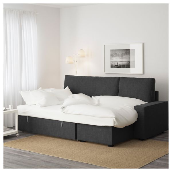 Диван-кровать с козеткой ВИЛАСУНД, Хилларед антрацит - фото 4