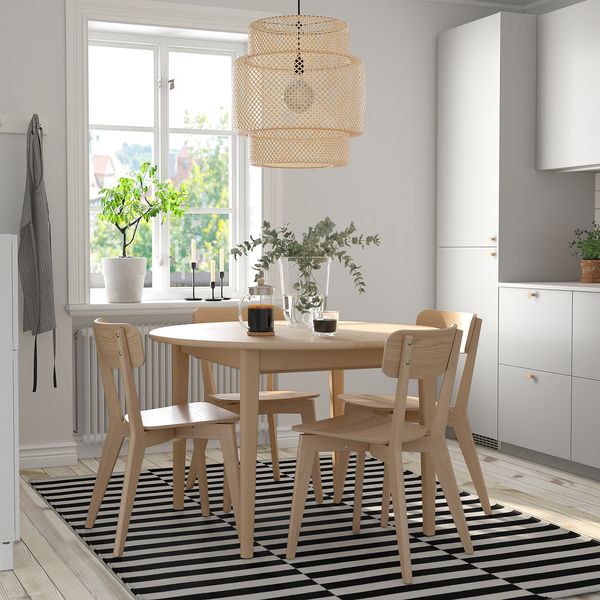 SKANSNÄS СКАНСНЭС / LISABO Стол и 4 стула - светлый бук шпон/ясень 115/170 см - фото 2