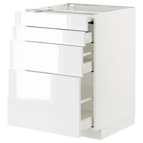 Напольный шкаф с выдвижной панелью, 3 ящиками, 60x60 cm IKEA METOD МЕТОД, MAXIMERA МАКСИМЕРА 694.338.12 - схема-чертеж с размерами