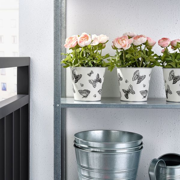 Кашпо, для дома, улицы белый, черный 12 см IKEA СТЬЕРНФРУКТ 004.522.33 - схема-чертеж с размерами