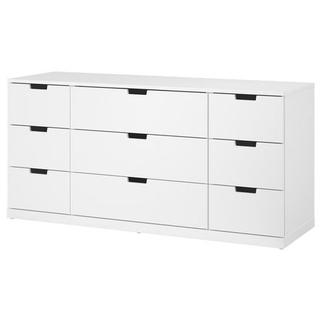 NORDLI Комод с 9 ящиками - белый 160x76 см