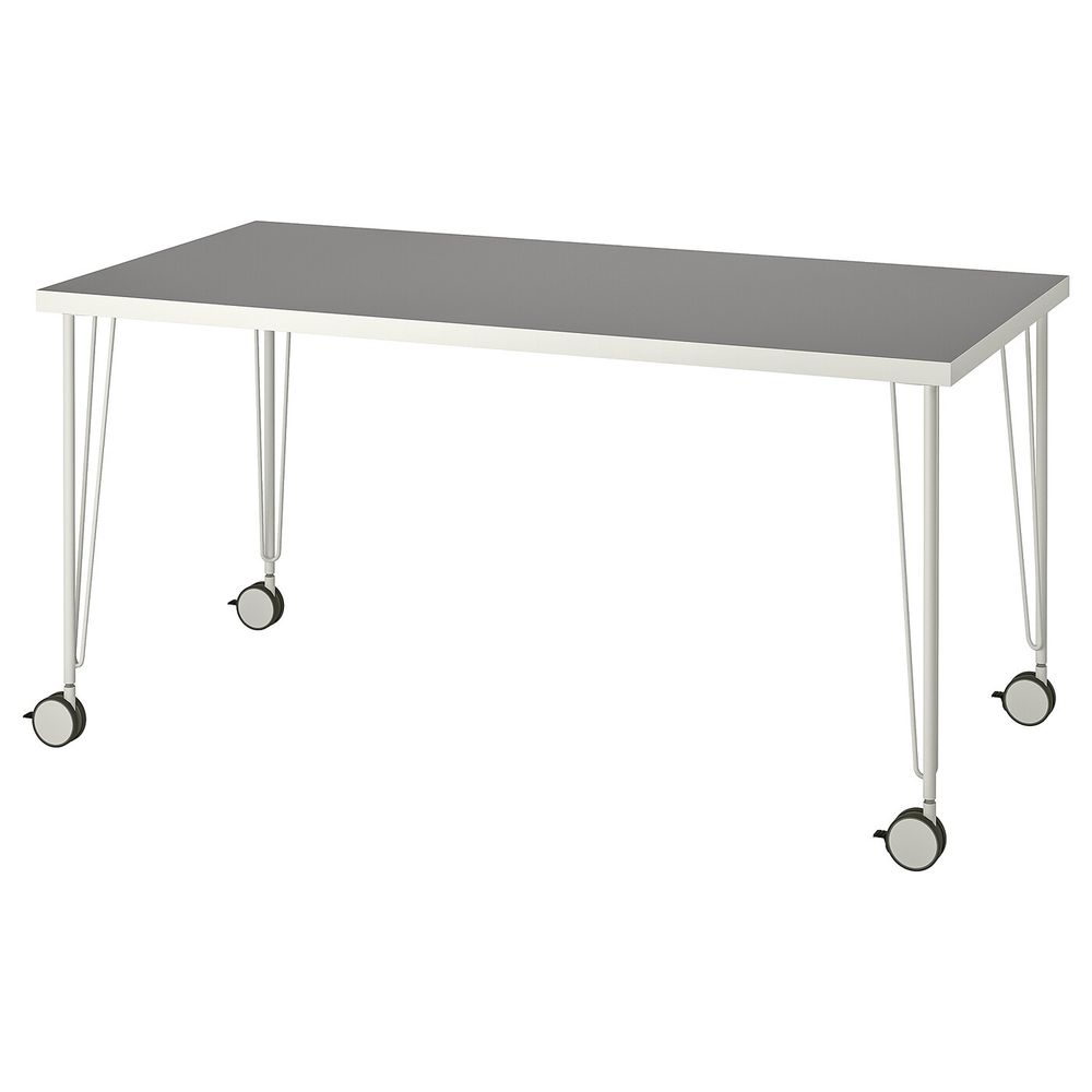 Стол, светло-серый, белый 150x75 см IKEA LINNMON ЛИННМОН / KRILLE КРИЛЛЕ 793.313.56 - фото 1