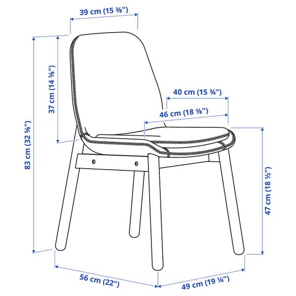 IKEA, дополнительный ракурс - схема-чертеж с размерами