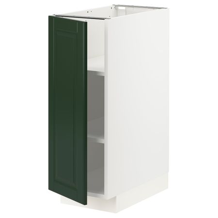 Напольный шкаф с полками, белый/Будбин темно-зеленый 30x60 см IKEA METOD МЕТОД 893.118.38