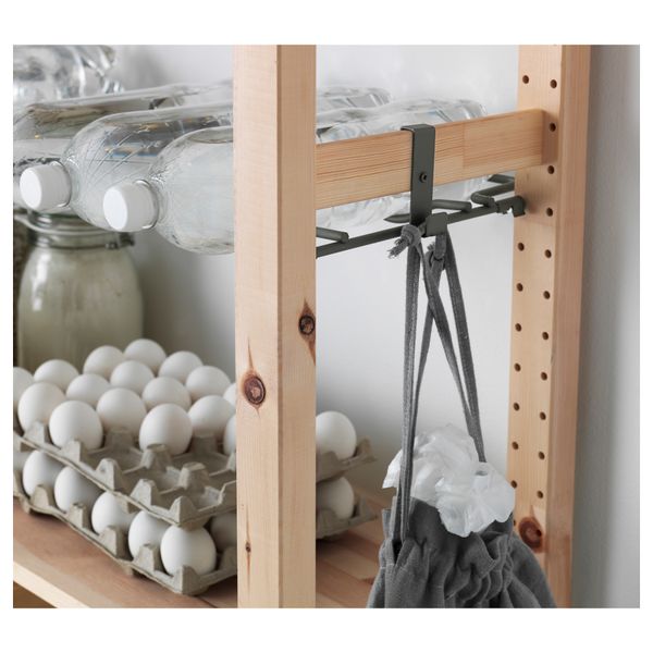 1 секция, полки/полки для/бутылок ИВАР, сосна, серый (89x30x179 см) - фото 3