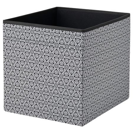 Коробка, белый, черный 33x38x33 см IKEA DRÖNA ДРЁНА 905.120.58
