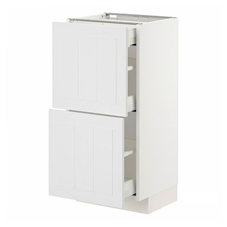METOD / MAXIMERA Напольный шкаф/2 фасада/3 ящика - белый/Stensund белый 40x37 см