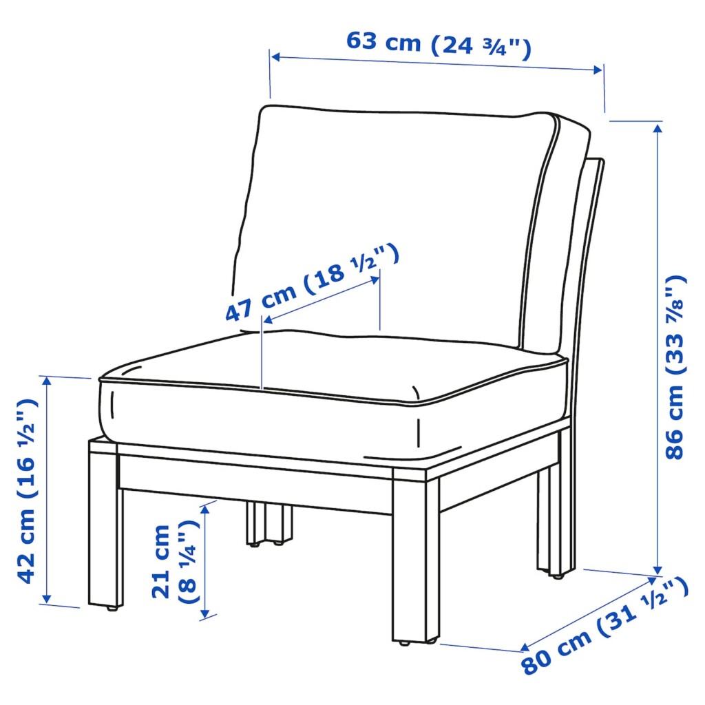 Легкое кресло Размеры