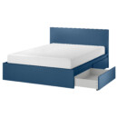 Каркас кровати + 2 кроватных ящика, 160×200 см, синий, Lönset IKEA MALM МАЛЬМ 995.599.42